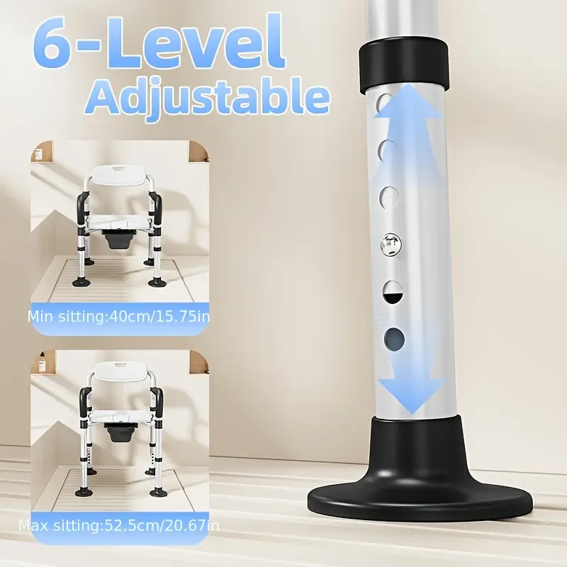 Adjustable Aluminum Shower Toilet Seat - Image 3